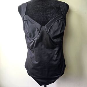 Miraclesuit 90s Vintage 1 Piece Black Body Shaper Suit Women's 16